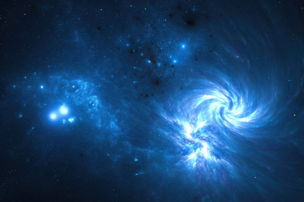illustration of galaxy explosion space